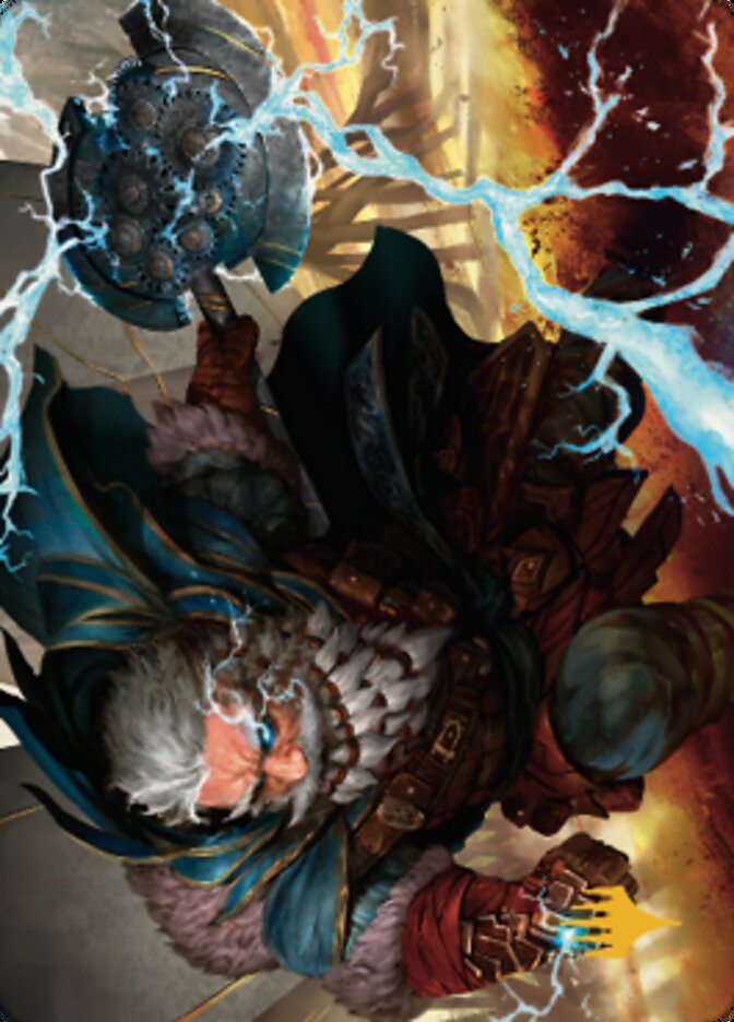 Electrostatic Infantry Art Card (Gold-Stamped Signature) [Dominaria United Art Series] | Grognard Games
