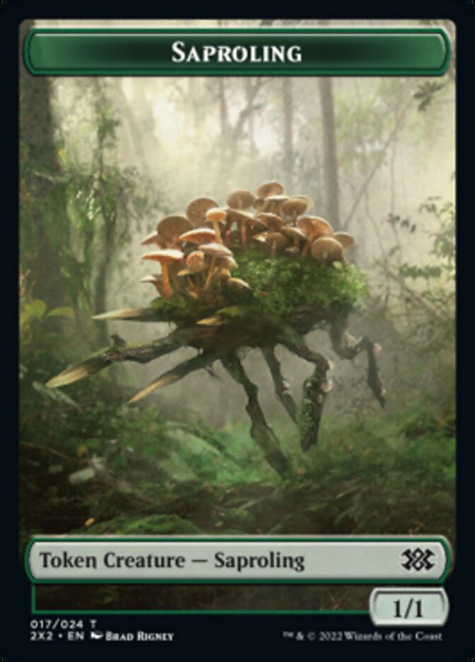 Saproling // Monk Double-sided Token [Double Masters 2022 Tokens] | Grognard Games