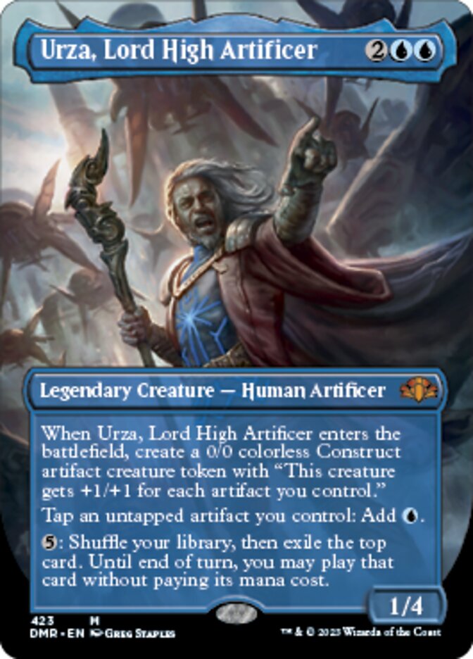 Urza, Lord High Artificer (Borderless Alternate Art) [Dominaria Remastered] | Grognard Games