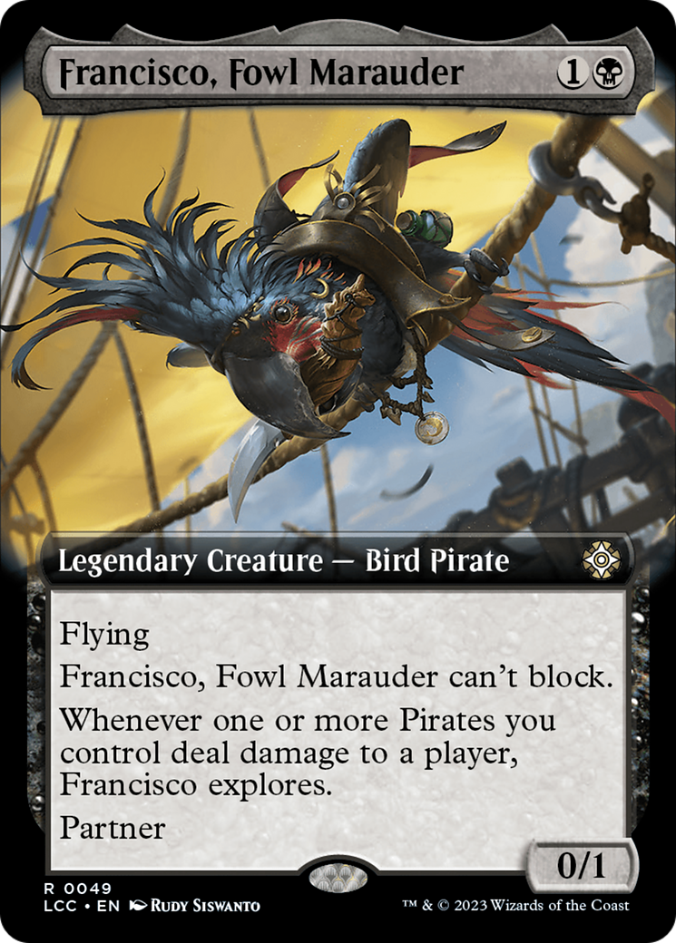 Francisco, Fowl Marauder (Extended Art) [The Lost Caverns of Ixalan Commander] | Grognard Games