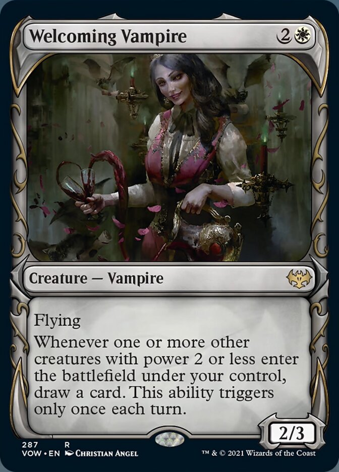 Welcoming Vampire (Showcase Fang Frame) [Innistrad: Crimson Vow] | Grognard Games