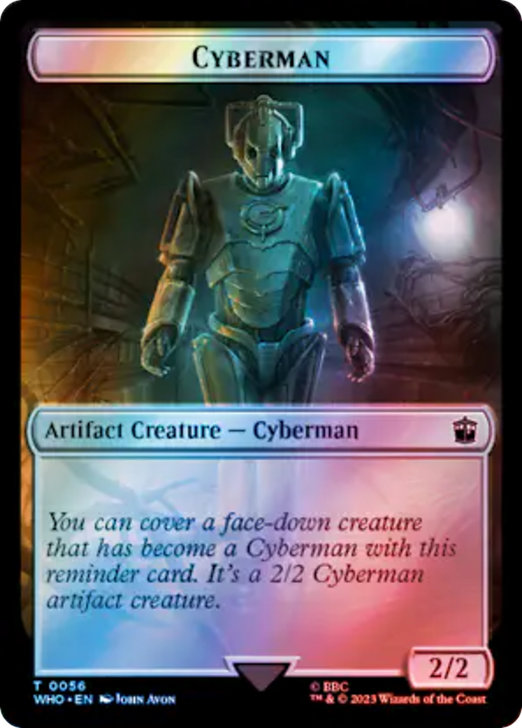 Fish // Cyberman Double-Sided Token (Surge Foil) [Doctor Who Tokens] | Grognard Games