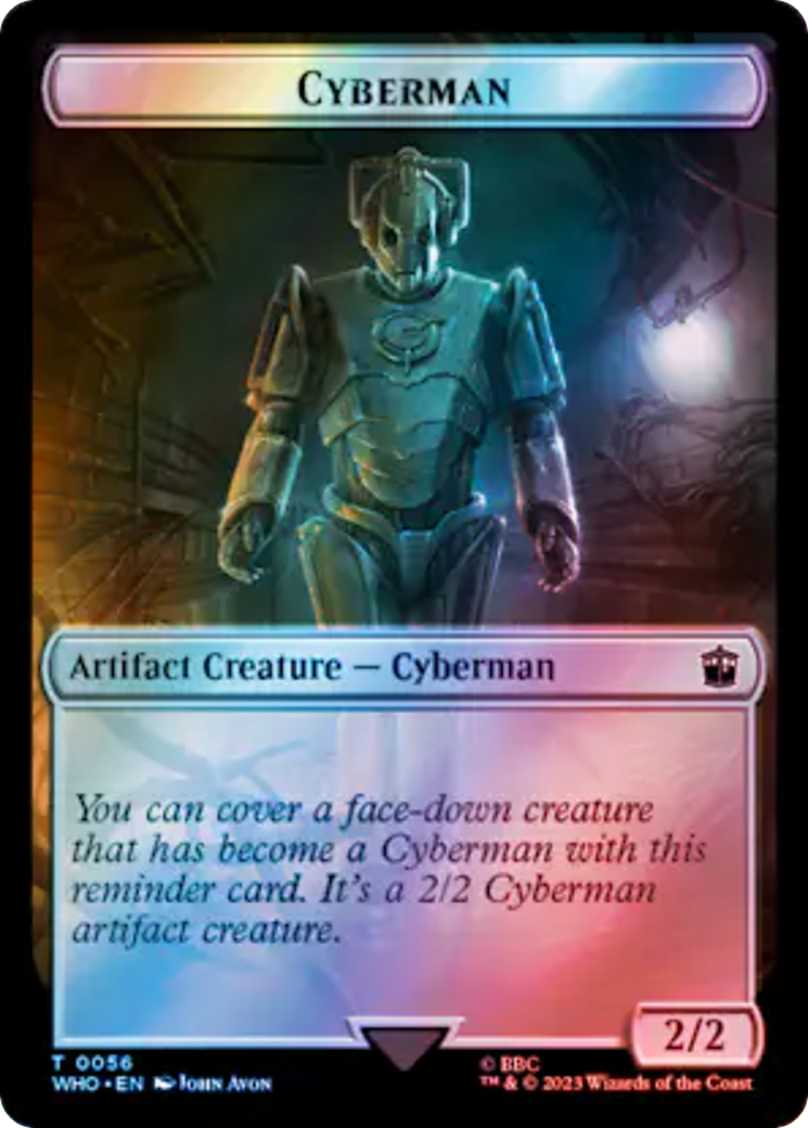 Soldier // Cyberman Double-Sided Token (Surge Foil) [Doctor Who Tokens] | Grognard Games