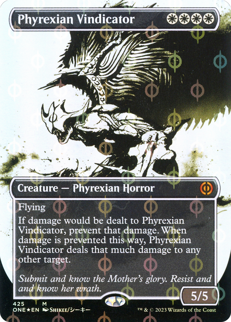 Phyrexian Vindicator (Borderless Ichor Step-and-Compleat Foil) [Phyrexia: All Will Be One] | Grognard Games