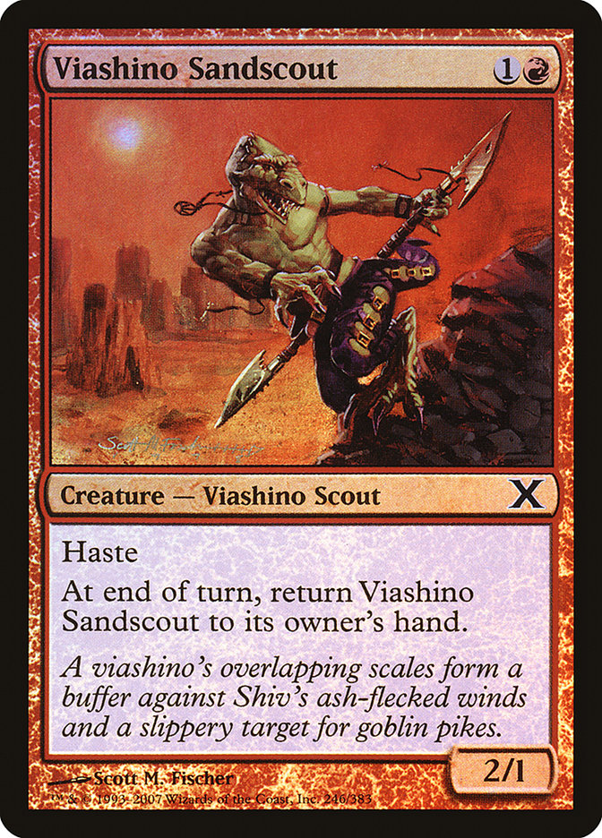 Viashino Sandscout (Premium Foil) [Tenth Edition] | Grognard Games