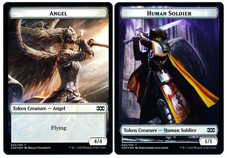 Angel // Human Soldier Double-sided Token [Double Masters Tokens] | Grognard Games