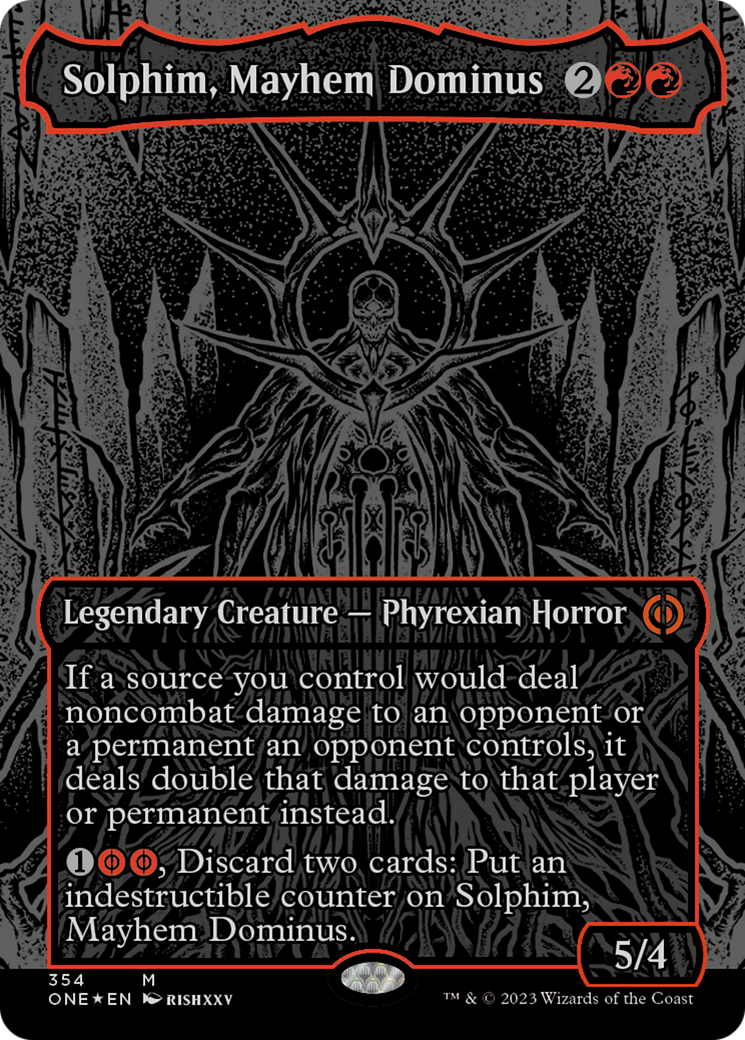 Solphim, Mayhem Dominus (Oil Slick Raised Foil) [Phyrexia: All Will Be One] | Grognard Games