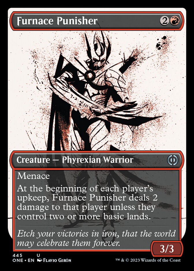 Furnace Punisher (Showcase Ichor Step-and-Compleat Foil) [Phyrexia: All Will Be One] | Grognard Games