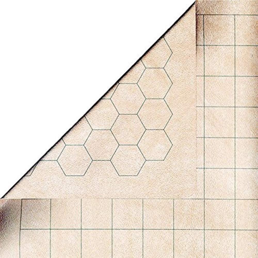 CHX97246F Reversable Megamat 1" Squares and Hexes 34 1/2" x 48" | Grognard Games