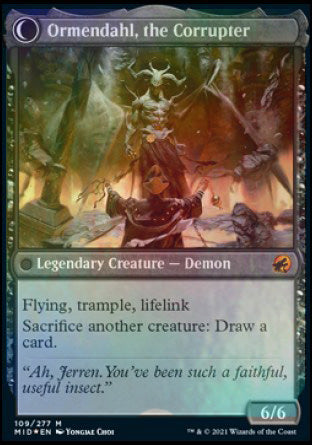 Jerren, Corrupted Bishop // Ormendahl, the Corrupted [Innistrad: Midnight Hunt Prerelease Promos] | Grognard Games