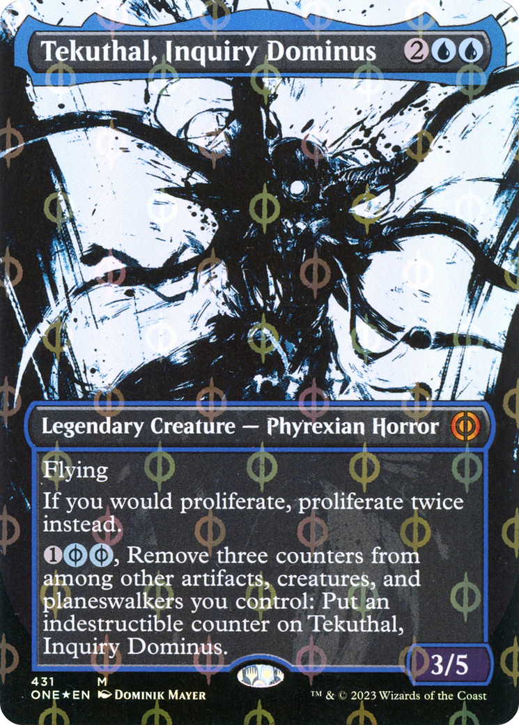 Tekuthal, Inquiry Dominus (Borderless Ichor Step-and-Compleat Foil) [Phyrexia: All Will Be One] | Grognard Games