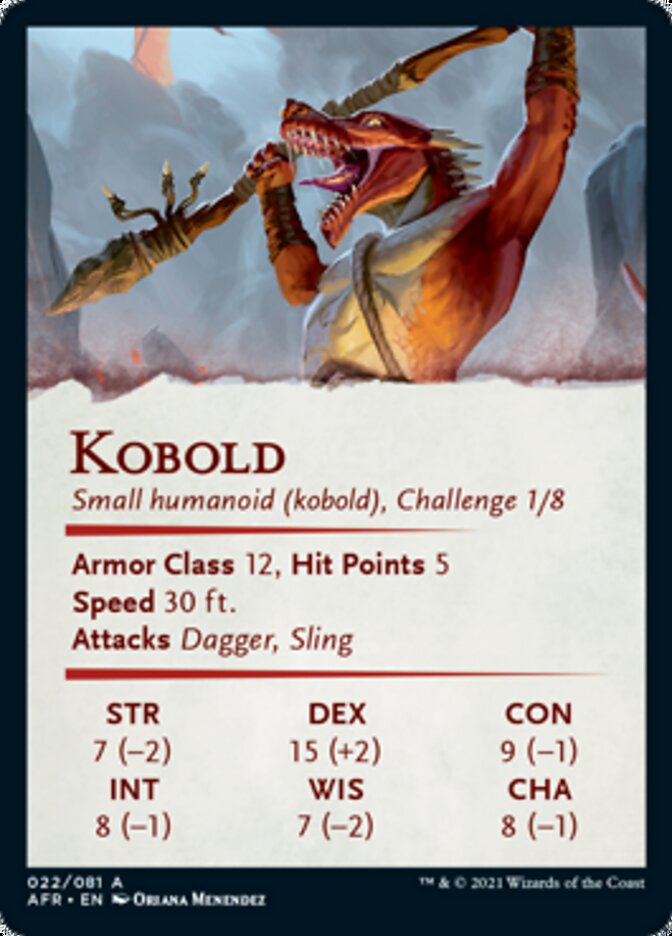 Kobold Art Card (Gold-Stamped Signature) [Dungeons & Dragons: Adventures in the Forgotten Realms Art Series] | Grognard Games