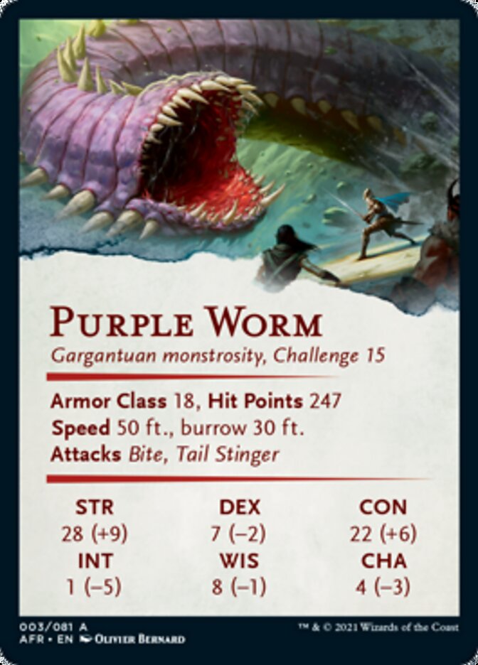 Purple Worm Art Card [Dungeons & Dragons: Adventures in the Forgotten Realms Art Series] | Grognard Games