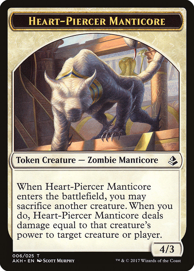 Heart-Piercer Manticore [Amonkhet Tokens] | Grognard Games