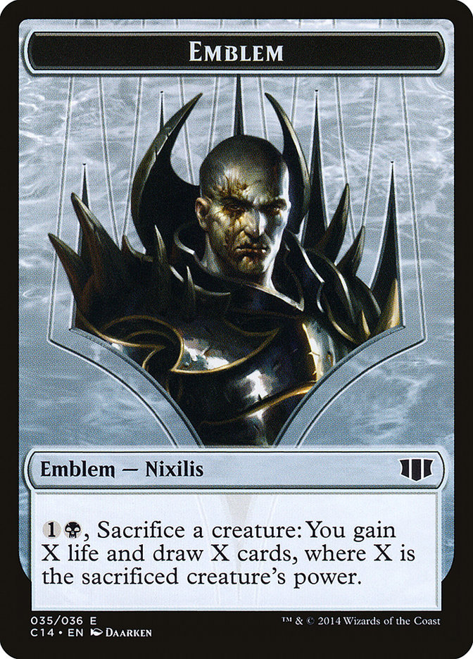 Ob Nixilis of the Black Oath Emblem // Zombie (016/036) Double-sided Token [Commander 2014 Tokens] | Grognard Games