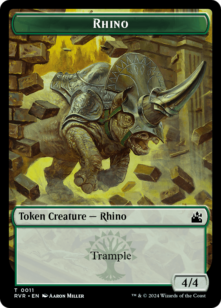 Bird // Rhino Double-Sided Token [Ravnica Remastered Tokens] | Grognard Games