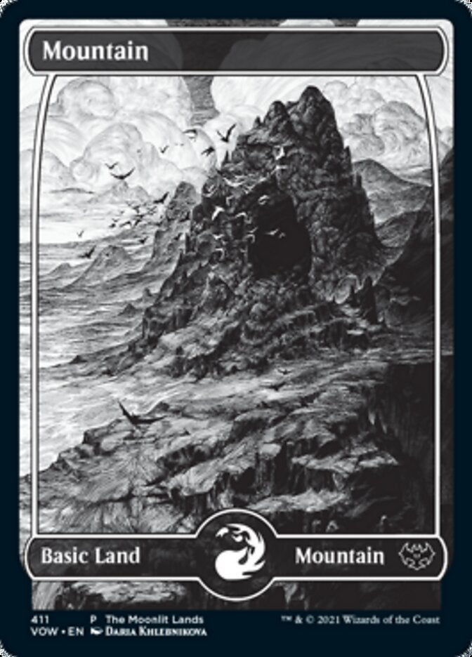 Mountain (The Moonlit Lands) (Foil Etched) [Innistrad: Crimson Vow Promos] | Grognard Games