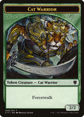 Cat (001) // Cat Warrior (008) Double-sided Token [Commander 2017 Tokens] | Grognard Games