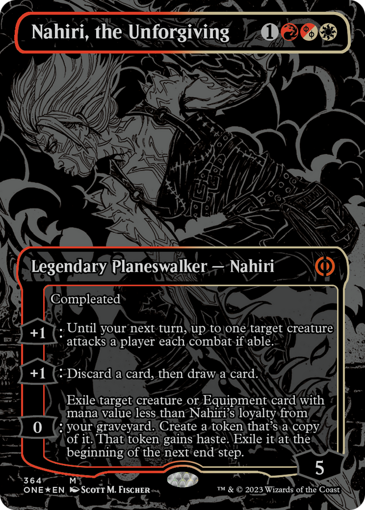 Nahiri, the Unforgiving (Oil Slick Raised Foil) [Phyrexia: All Will Be One] | Grognard Games