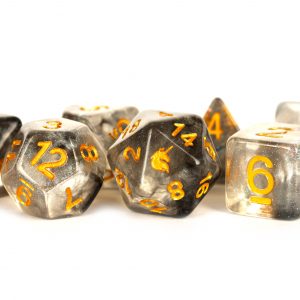 Metallic Dice Games Rogue Rage 16mm Poly Dice Set | Grognard Games