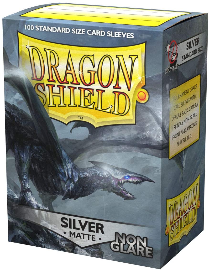 Dragon Shield Non-Glare Matte Sleeves - Silver | Grognard Games