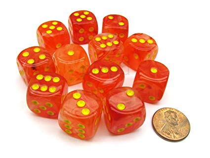 CHX27923 Ghostly Glow Orange/yellow 36 D6 Set | Grognard Games