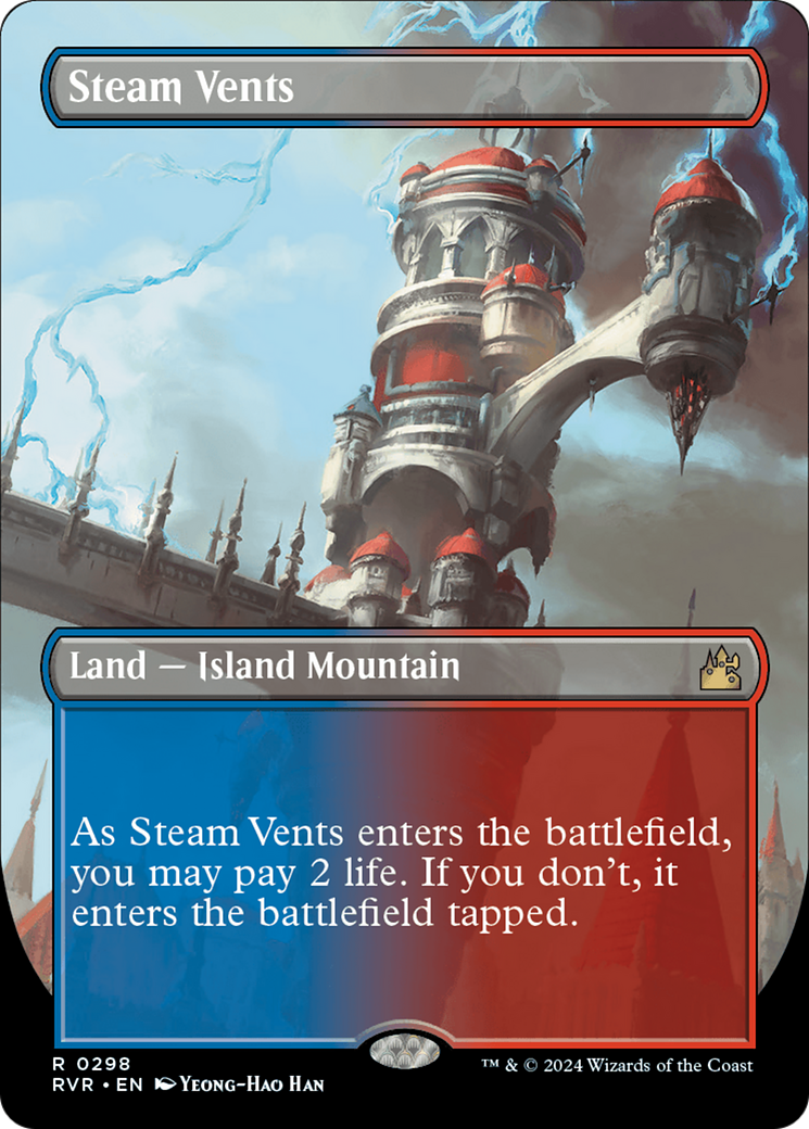 Steam Vents (Borderless) [Ravnica Remastered] | Grognard Games