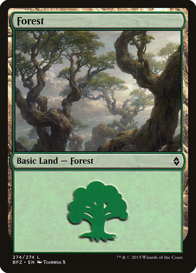 Forest (274a) [Battle for Zendikar] | Grognard Games