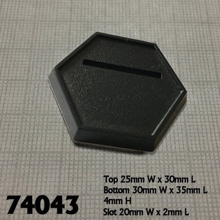 Base Boss 74043 1 Inch Slotted Hex (Black) Plastic (20) | Grognard Games