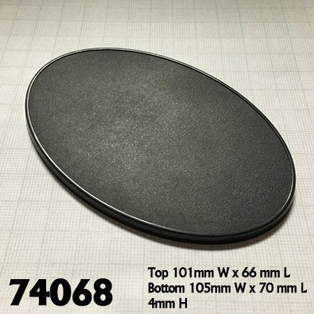 Base Boss 74068 105mm  x 70mm Oval display Plastic Base (4) | Grognard Games