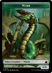 Elf Knight // Wurm Double-Sided Token [Ravnica Remastered Tokens] | Grognard Games