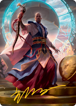 Teferi, Who Slows the Sunset Art Card (Gold-Stamped Signature) [Innistrad: Midnight Hunt Art Series] | Grognard Games