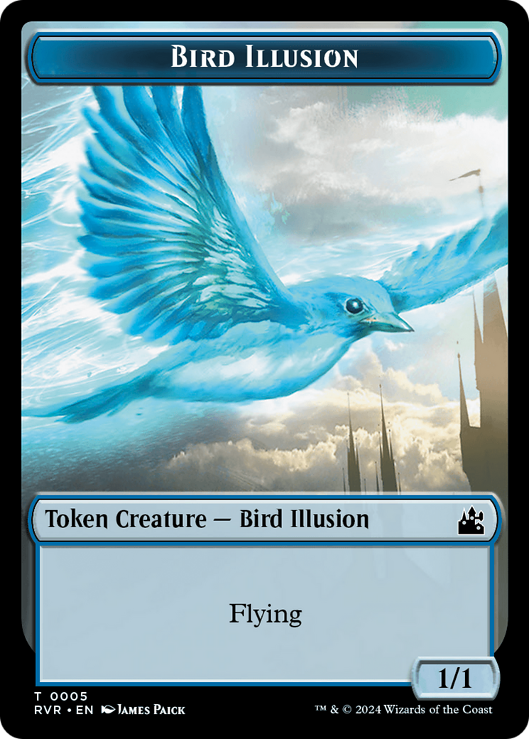 Bird // Bird Illusion Double-Sided Token [Ravnica Remastered Tokens] | Grognard Games