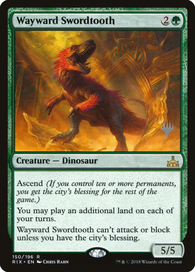 Wayward Swordtooth (Promo Pack) [Rivals of Ixalan Promos] | Grognard Games