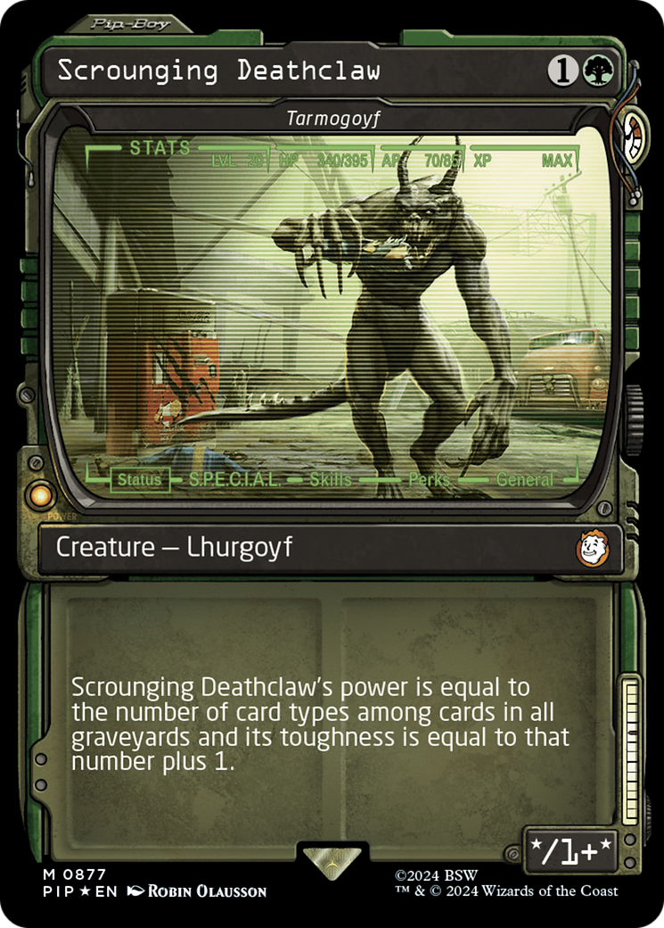 Scrounging Deathclaw - Tarmogoyf (Showcase) (Surge Foil) [Fallout] | Grognard Games