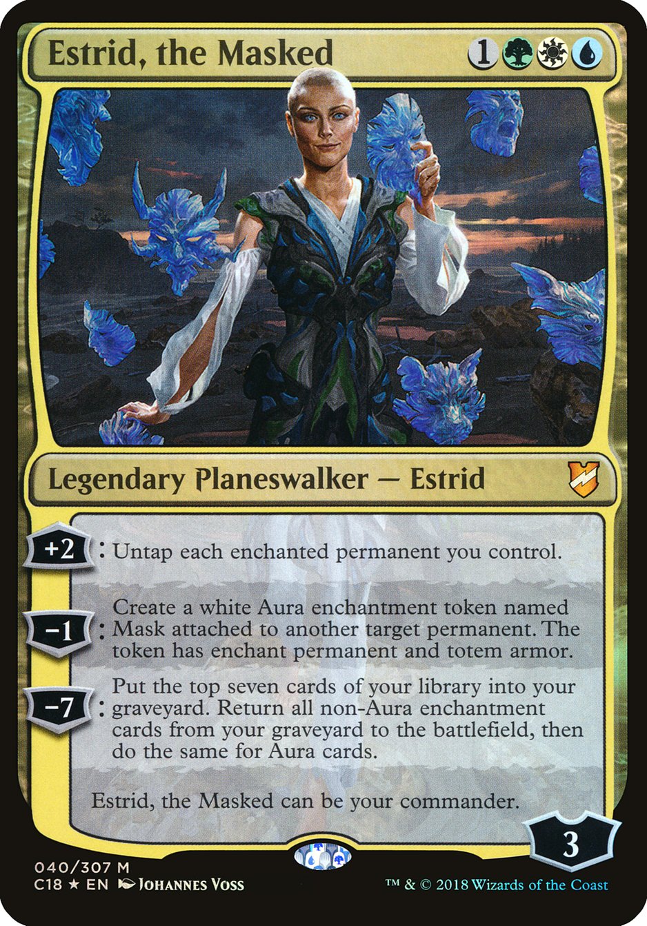 Estrid, the Masked (Oversized) [Commander 2018 Oversized] | Grognard Games