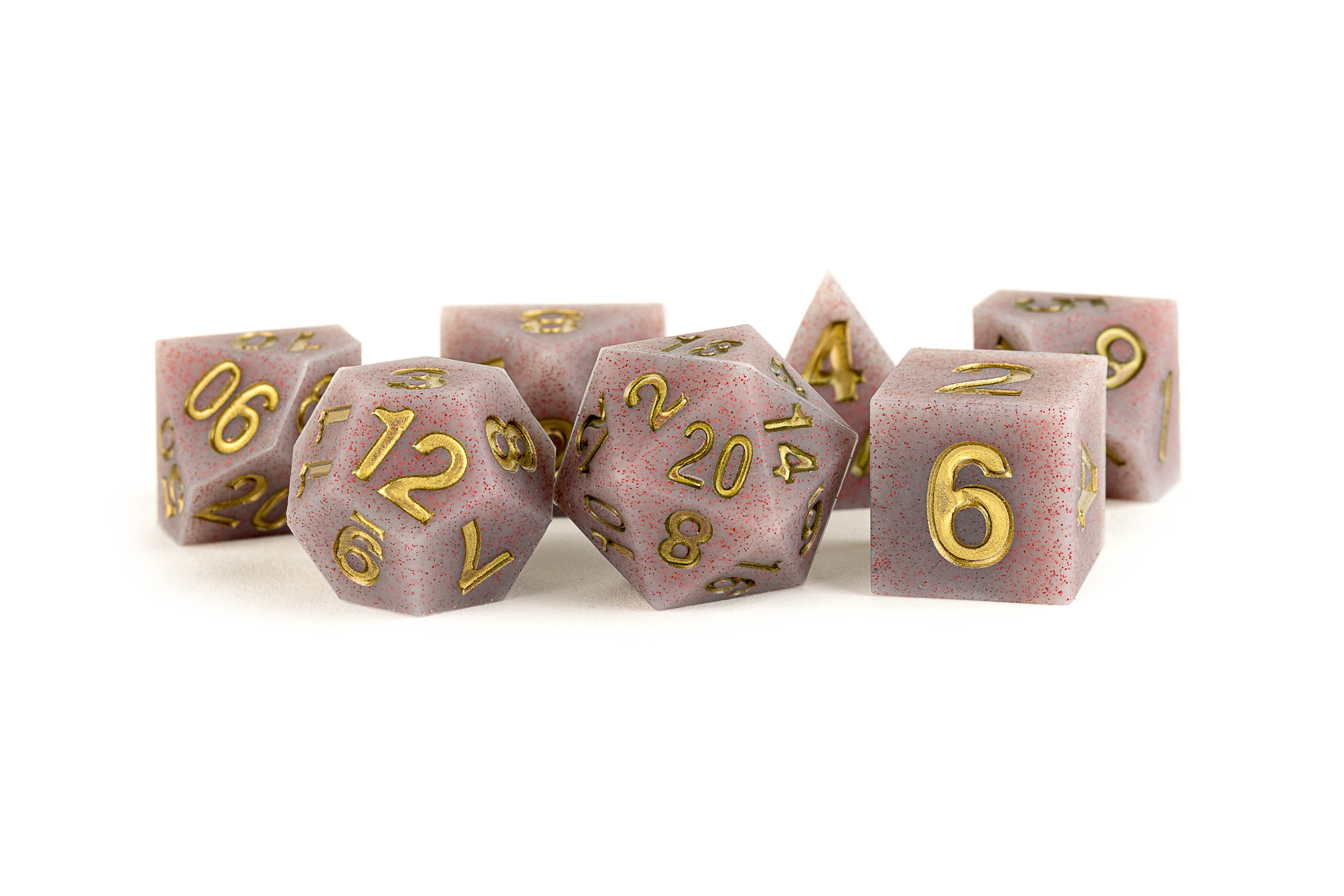 Metallic Dice Games Sharp Edge Silicone Rubber Dice Set: Volcanic Soot | Grognard Games