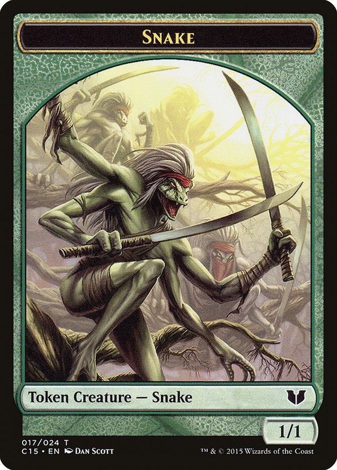 Beast // Snake (017) Double-Sided Token [Commander 2015 Tokens] | Grognard Games