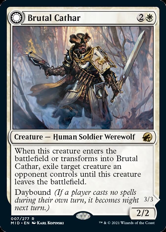 Brutal Cathar // Moonrage Brute [Innistrad: Midnight Hunt] | Grognard Games