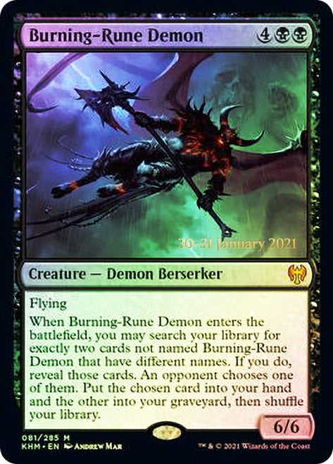 Burning-Rune Demon [Kaldheim Prerelease Promos] | Grognard Games