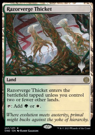 Razorverge Thicket (Promo Pack) [Phyrexia: All Will Be One Promos] | Grognard Games