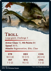 Troll Art Card [Dungeons & Dragons: Adventures in the Forgotten Realms Art Series] | Grognard Games