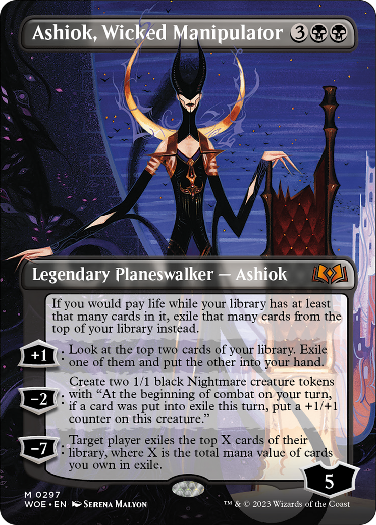 Ashiok, Wicked Manipulator (Borderless Alternate Art) [Wilds of Eldraine] | Grognard Games