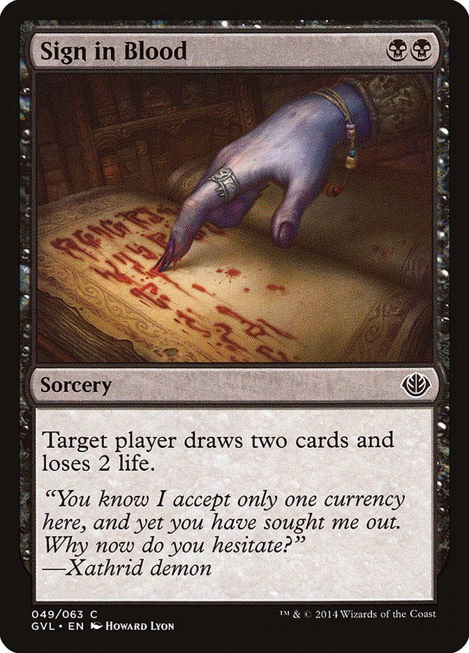 Sign in Blood (Garruk vs. Liliana) [Duel Decks Anthology] | Grognard Games