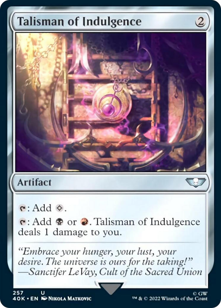 Talisman of Indulgence (Surge Foil) [Universes Beyond: Warhammer 40,000] | Grognard Games