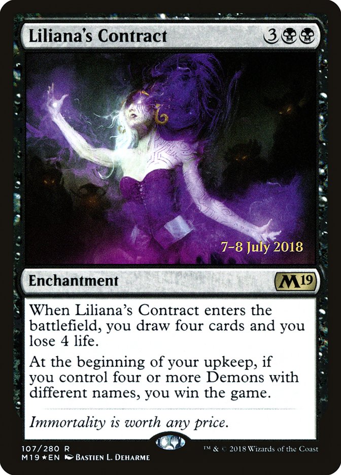 Liliana's Contract  [Core Set 2019 Prerelease Promos] | Grognard Games