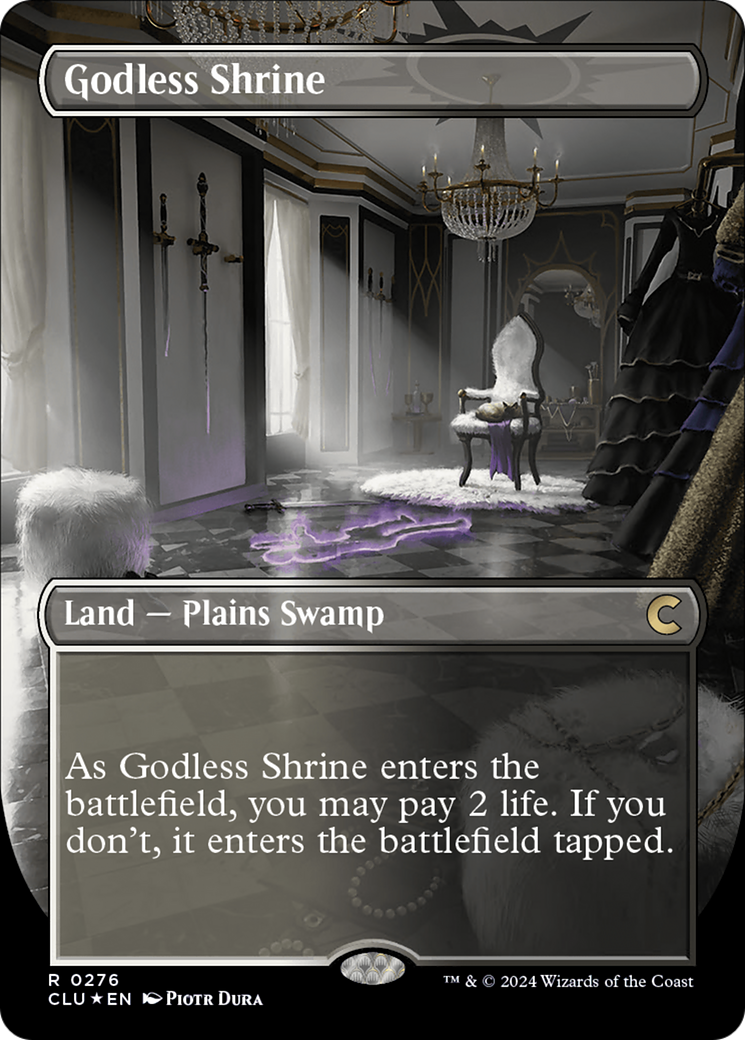 Godless Shrine (Borderless) [Ravnica: Clue Edition] | Grognard Games