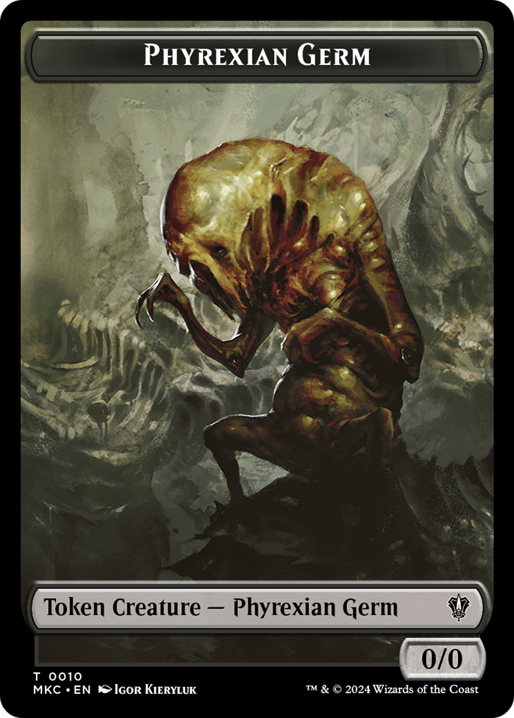 Spirit // Phyrexian Germ Double-Sided Token [Murders at Karlov Manor Commander Tokens] | Grognard Games