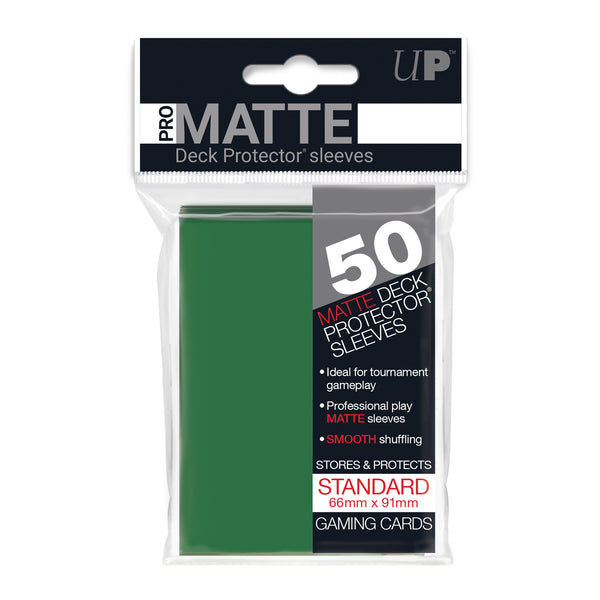 PRO-Matte Standard Deck Protector Sleeves 50ct Green | Grognard Games