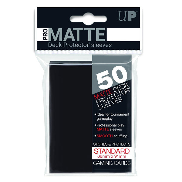 PRO-Matte Standard Deck Protector Sleeves 50ct Black | Grognard Games